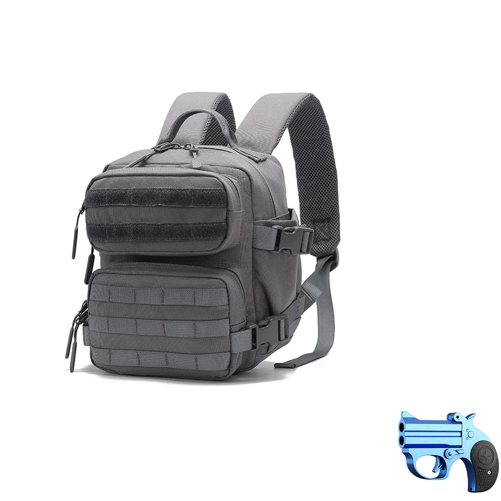 Mini sac à dos tactique 9L avec jouet de tir, porte-clés, sac à dos de Camping, de gymnastique, d'extérieur pour hommes et femmes, cartable quotidien pour cyclisme et randonnée