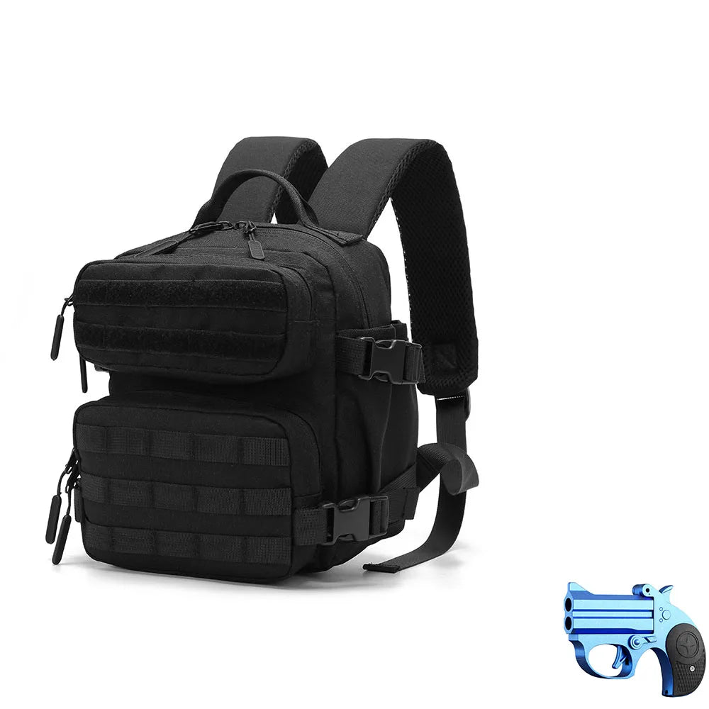 Mini sac à dos tactique 9L avec jouet de tir, porte-clés, sac à dos de Camping, de gymnastique, d'extérieur pour hommes et femmes, cartable quotidien pour cyclisme et randonnée