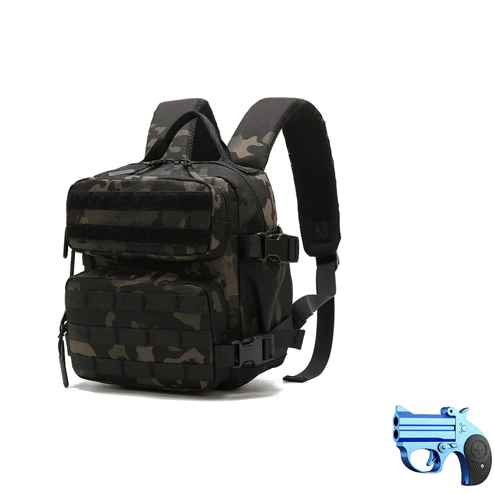 Mini sac à dos tactique 9L avec jouet de tir, porte-clés, sac à dos de Camping, de gymnastique, d'extérieur pour hommes et femmes, cartable quotidien pour cyclisme et randonnée