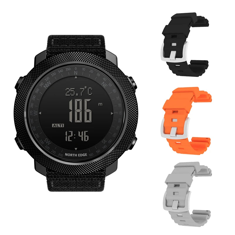 Montre Sport NORTH EDGE — Altimètre, Boussole, Étanche 50m, Multi-Sports