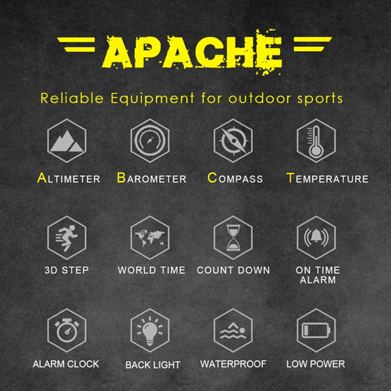 Montre Sport NORTH EDGE — Altimètre, Boussole, Étanche 50m, Multi-Sports