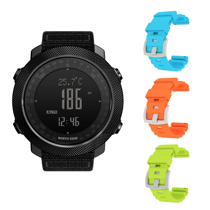 Montre Sport NORTH EDGE — Altimètre, Boussole, Étanche 50m, Multi-Sports
