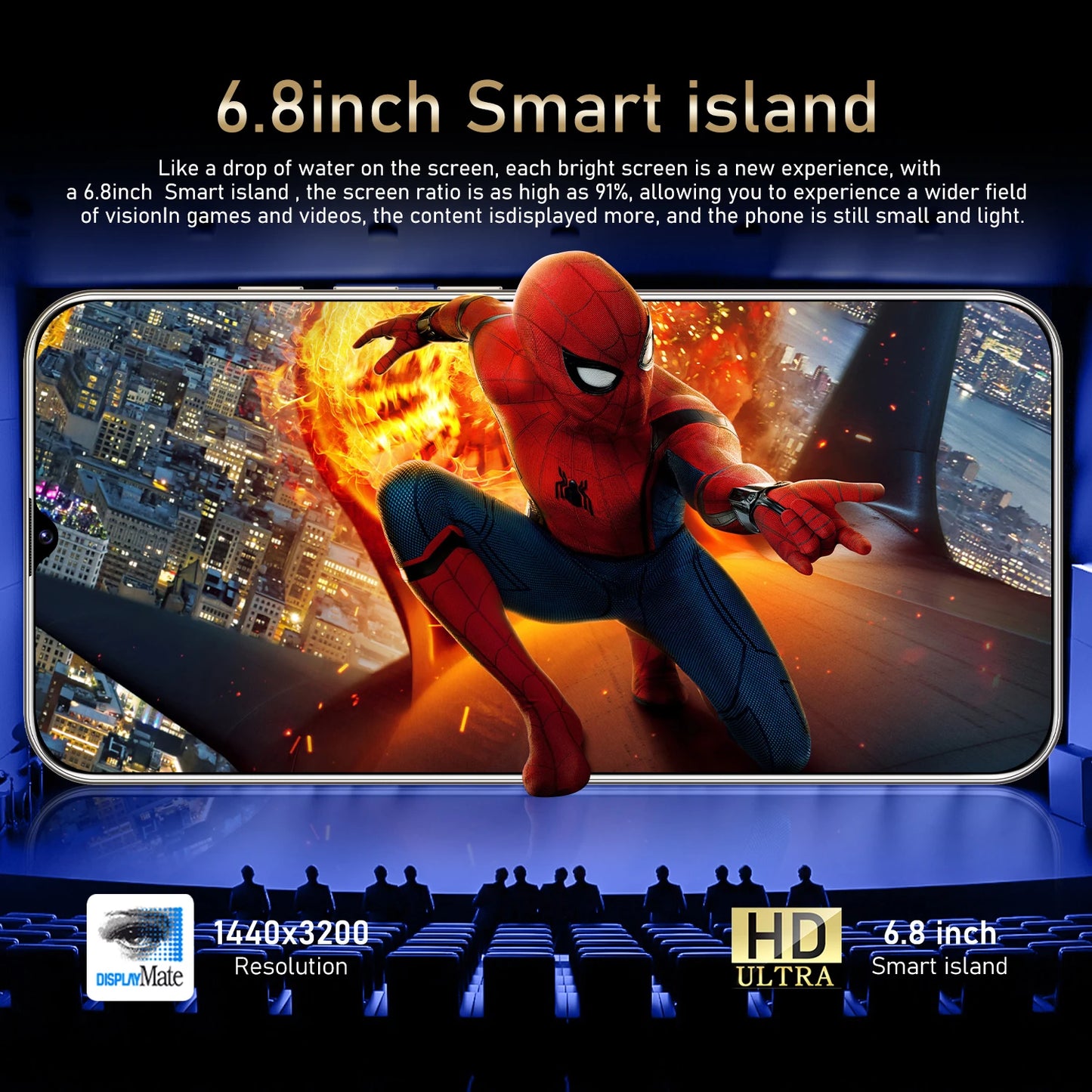 Smartphone S25 Ultra 6,8 Pouces — Écran AMOLED 120Hz, 5G, 16Go RAM, 1To Storage, Double SIM, Charge Rapide 65W