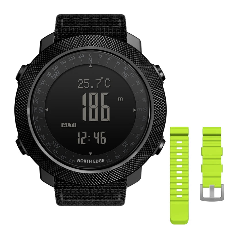 Montre Sport NORTH EDGE — Altimètre, Boussole, Étanche 50m, Multi-Sports
