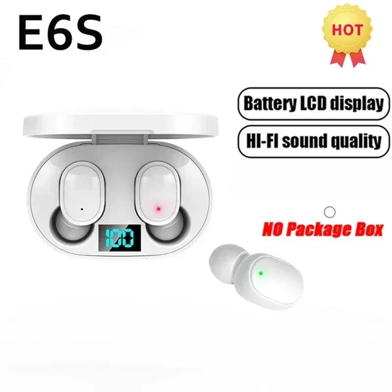 Ecouteurs Bluetooth True Wireless E6S — Reduction de Bruit, Double Appairage, Autonomie 24h