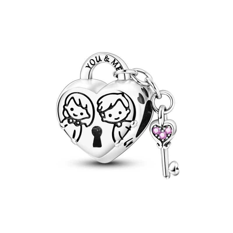 Breloques Argent Sterling 925 — Pendentifs Perles Cristal Artisanal pour Bracelet Charme