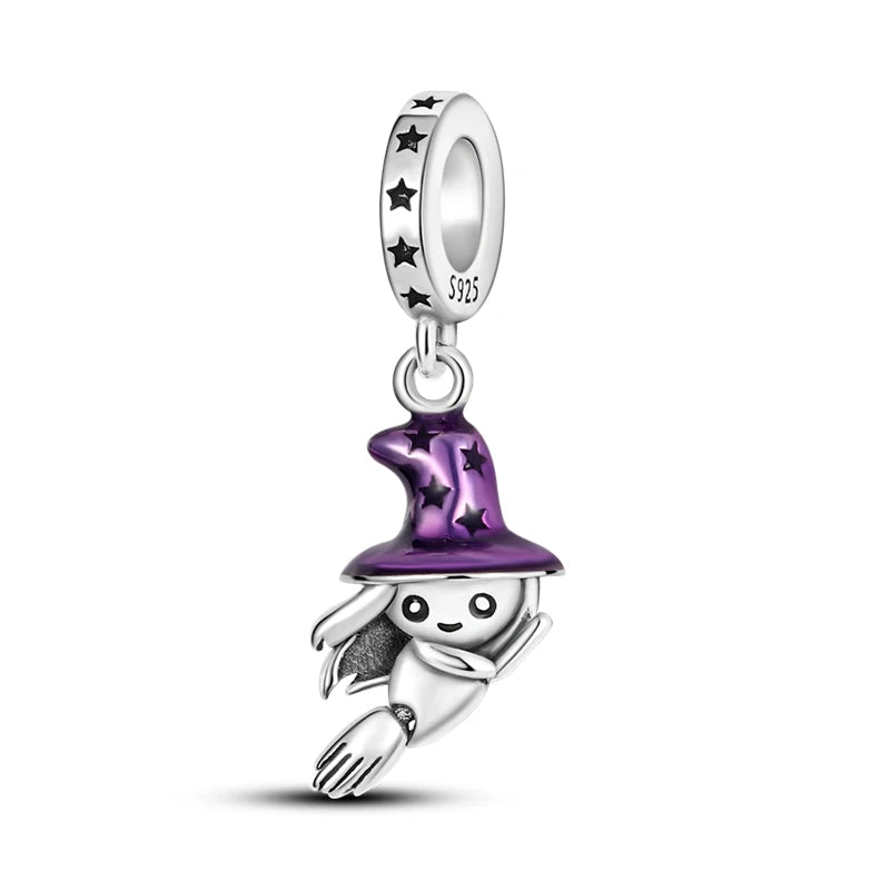 Breloques Argent Sterling 925 — Pendentifs Perles Cristal Artisanal pour Bracelet Charme