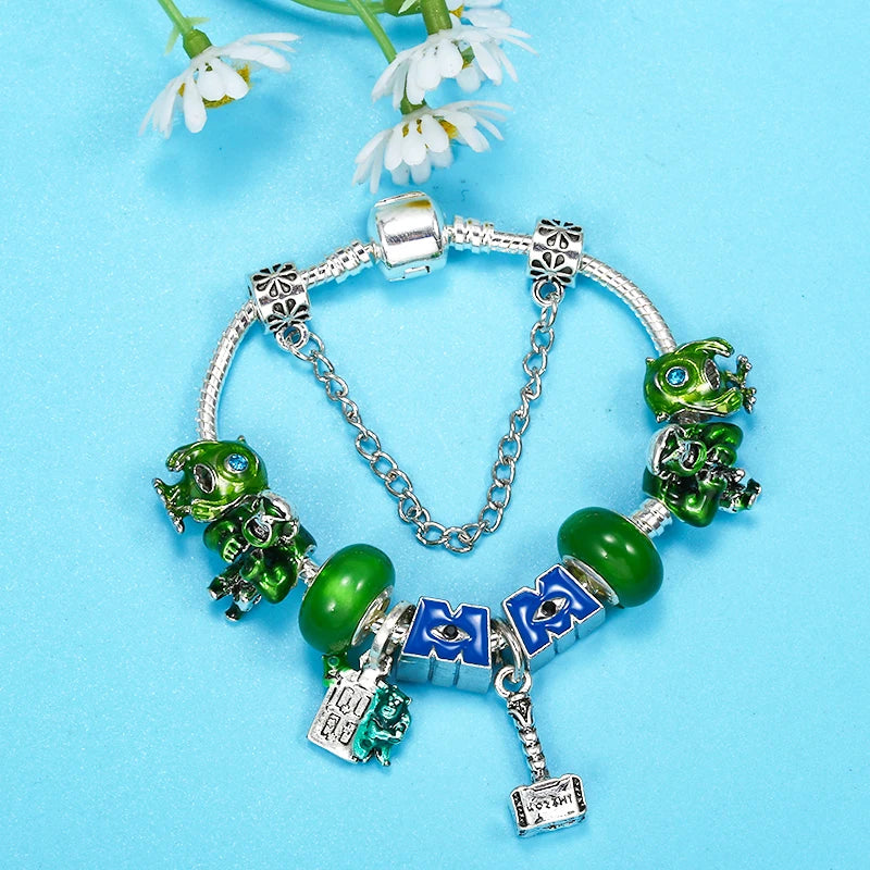 Bracelet Animaux Romantique — Breloques Perles Cristal, Style Unique, Cadeau Parfait
