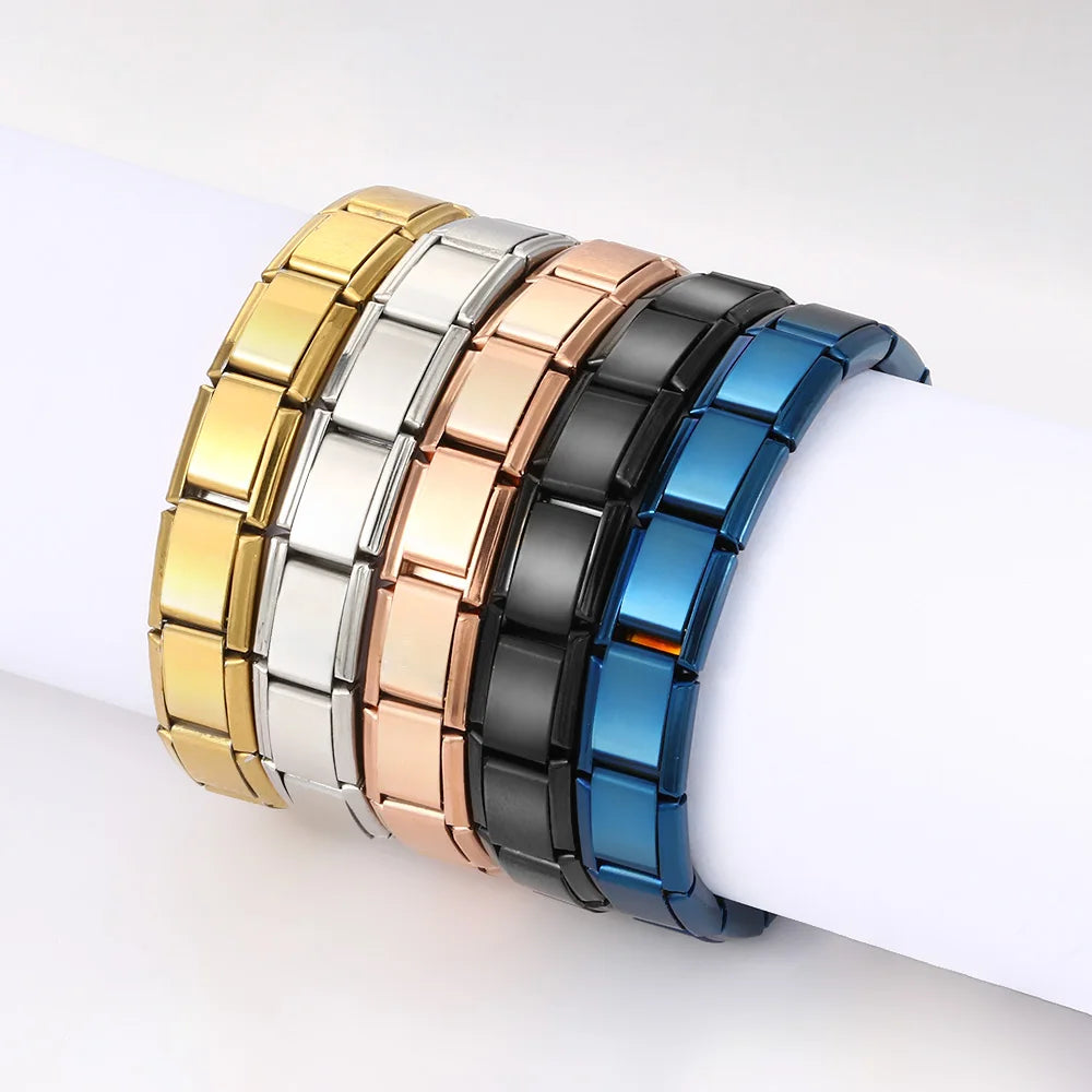 Bracelet Charme Poumons Acier Inox — Style DIY, 9mm, Mode 2025, Personnalisable