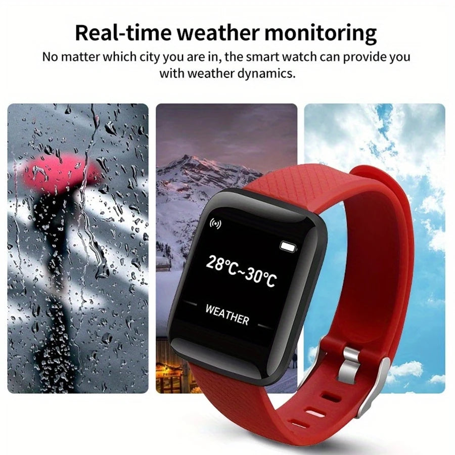 Montre Connectée Homme Femme — Fitness Tracker, Notifications, Étanche IP68, Cadran Tactile