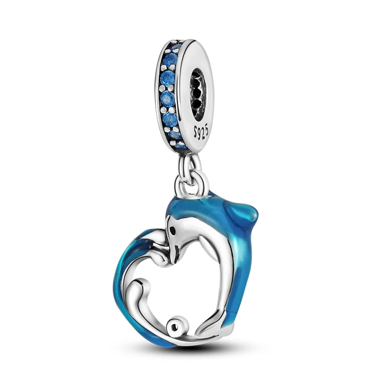 Breloques Argent Sterling 925 — Pendentifs Perles Cristal Artisanal pour Bracelet Charme