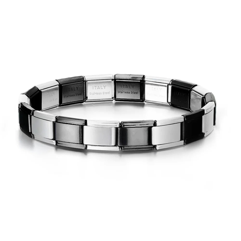Bracelet Charme Poumons Acier Inox — Style DIY, 9mm, Mode 2025, Personnalisable