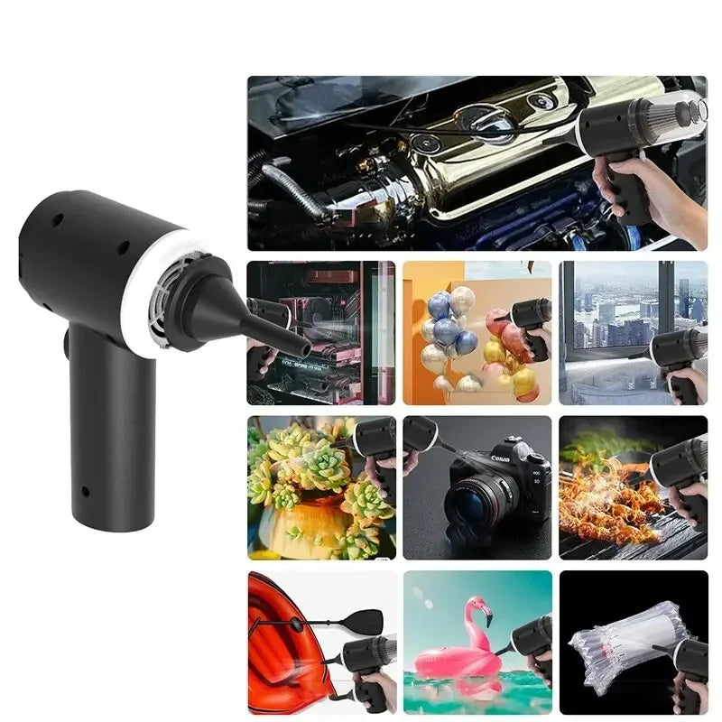 Aspirateur Voiture Sans Fil 9000Pa — Humide et Sec, Rechargeable USB, Mini Portable