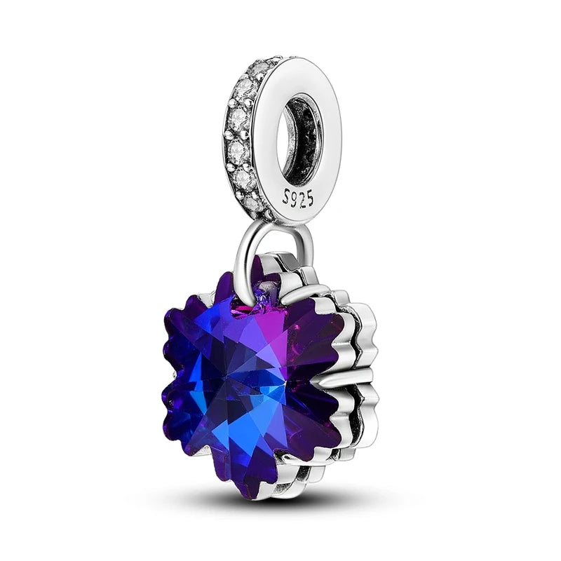 Breloques Argent Sterling 925 — Pendentifs Perles Cristal Artisanal pour Bracelet Charme