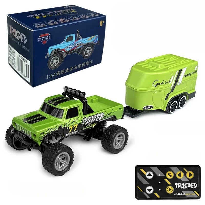 RC Monster Truck Tout-Terrain 1/64 — Mini Voiture d'Escalade Modèle Alliage 2.4G, Télécommande, Véhicule Électrique
