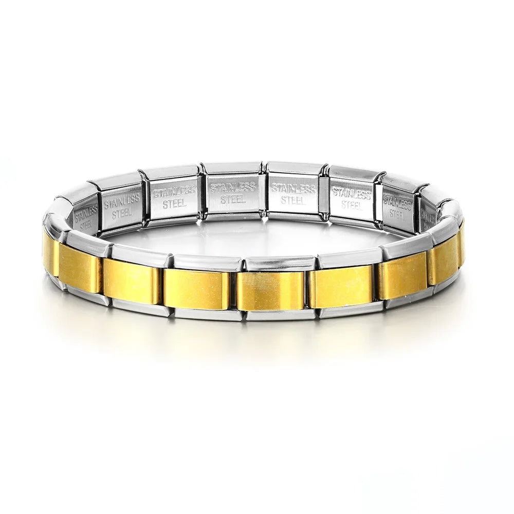 Bracelet Charme Poumons Acier Inox — Style DIY, 9mm, Mode 2025, Personnalisable