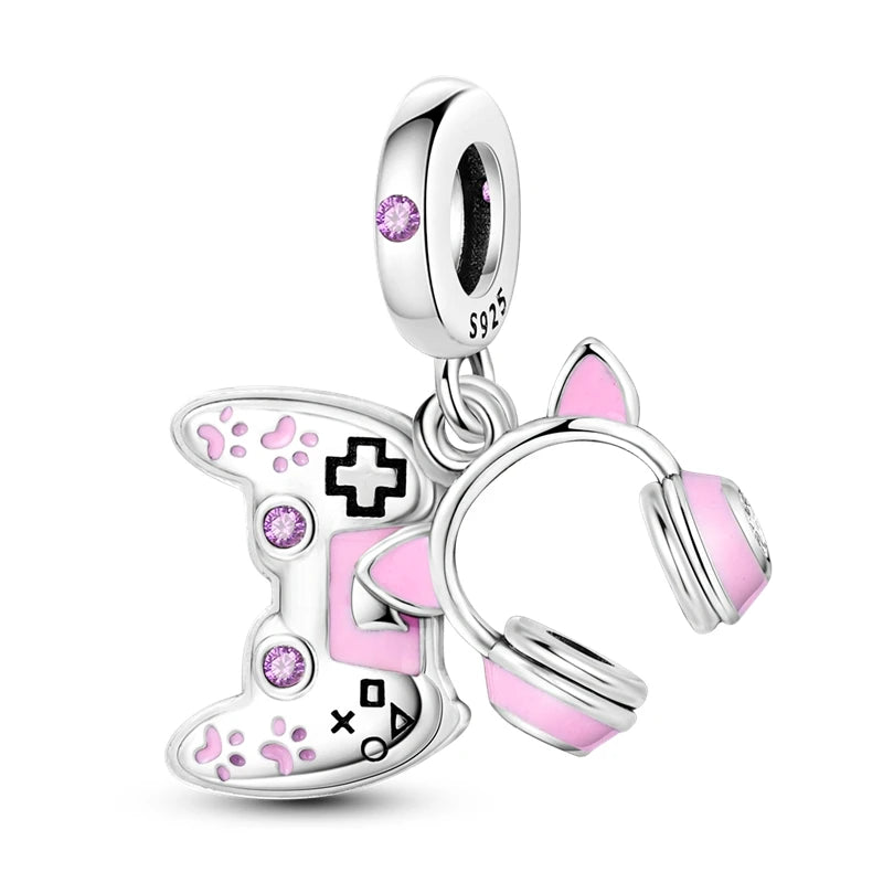 Breloques Argent Sterling 925 — Pendentifs Perles Cristal Artisanal pour Bracelet Charme