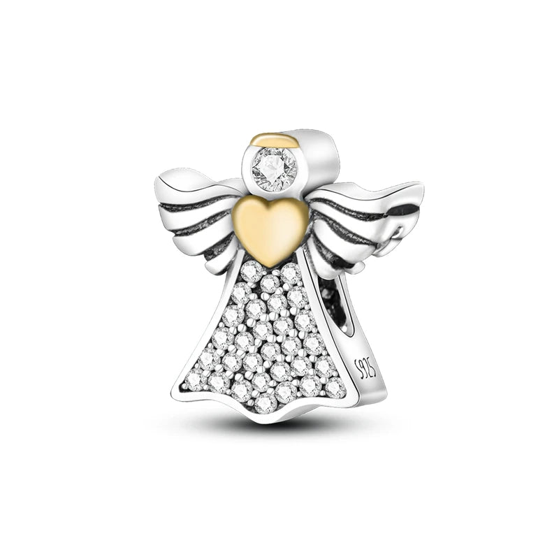 Breloques Argent Sterling 925 — Pendentifs Perles Cristal Artisanal pour Bracelet Charme