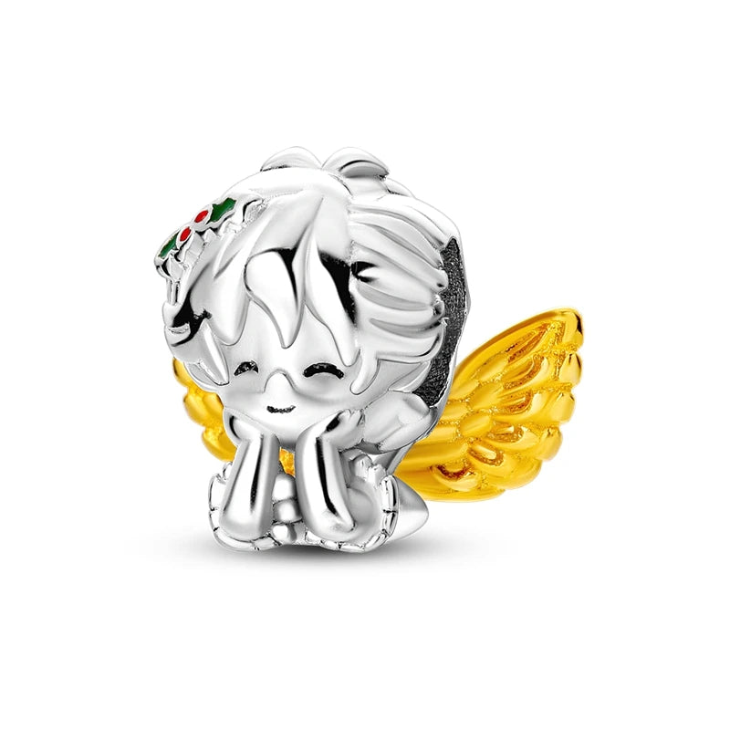 Breloques Argent Sterling 925 — Pendentifs Perles Cristal Artisanal pour Bracelet Charme