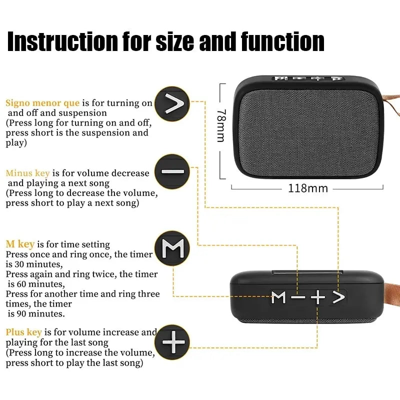 Enceinte Portable Bluetooth 5.0 — Son 3D Stereo, Mini & Puissante, Tissu Oxford Extérieur