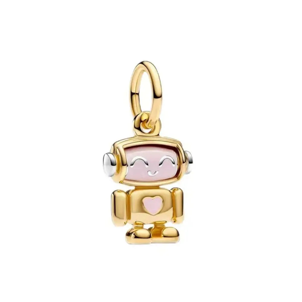 Nœud Argent & Or 925 — Pendentif Vélo en Perles de Rose, Bracelet Artisanal Romantique