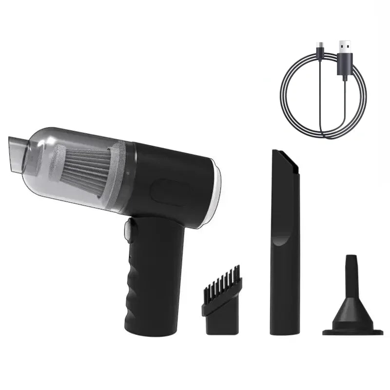Aspirateur Voiture Sans Fil 9000Pa — Humide et Sec, Rechargeable USB, Mini Portable