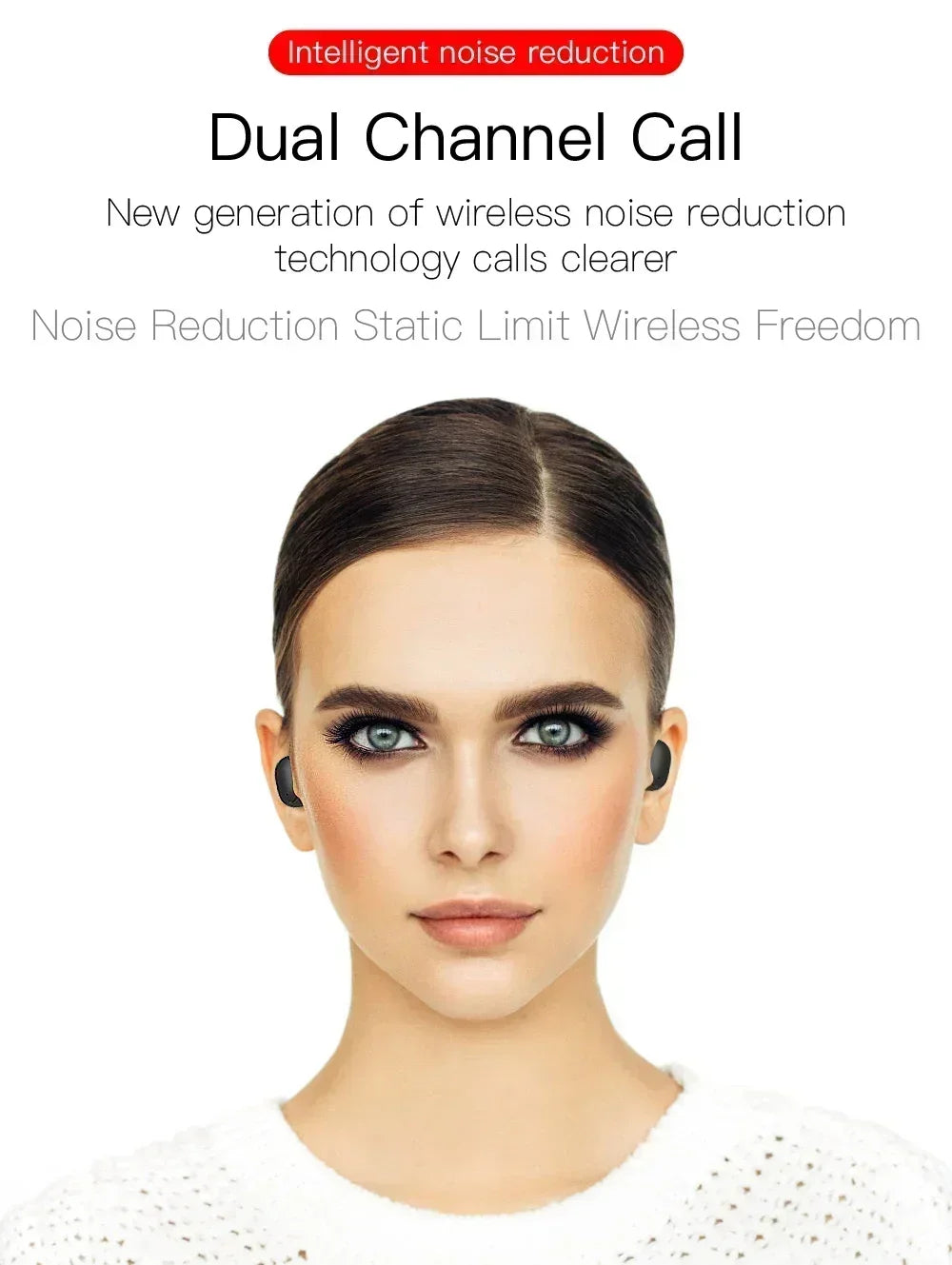 Ecouteurs Bluetooth True Wireless E6S — Reduction de Bruit, Double Appairage, Autonomie 24h