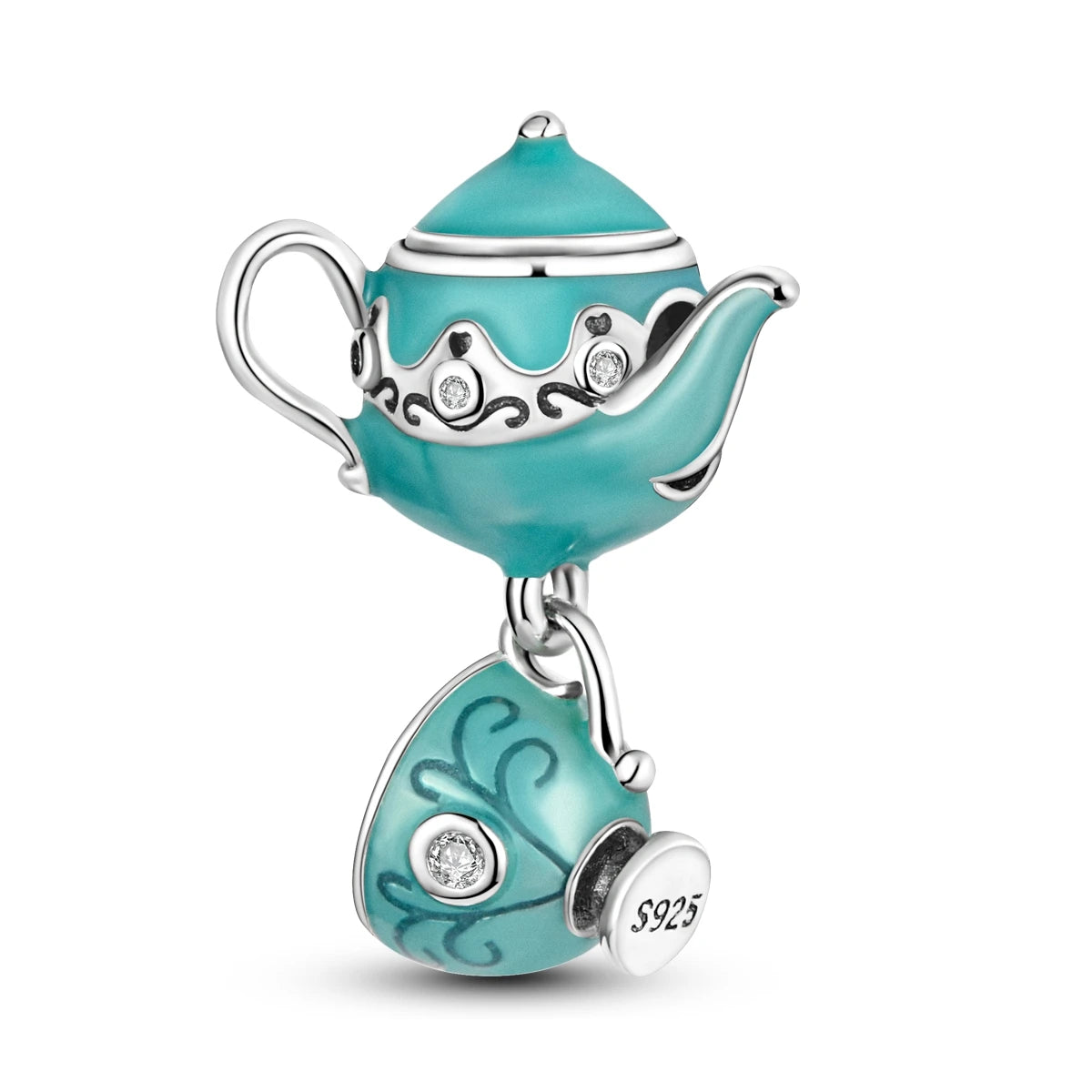 Breloques Argent Sterling 925 — Pendentifs Perles Cristal Artisanal pour Bracelet Charme