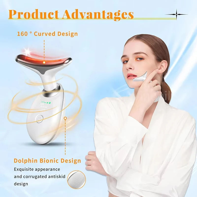 Lumière LED Photon Visage et Cou — 7 Couleurs, Rajeunissement sans Institut