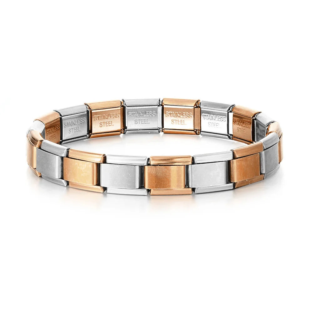 Bracelet Charme Poumons Acier Inox — Style DIY, 9mm, Mode 2025, Personnalisable