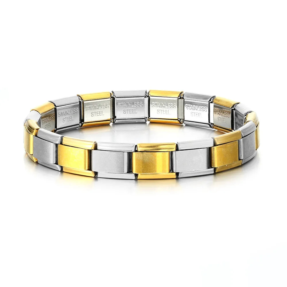 Bracelet Charme Poumons Acier Inox — Style DIY, 9mm, Mode 2025, Personnalisable