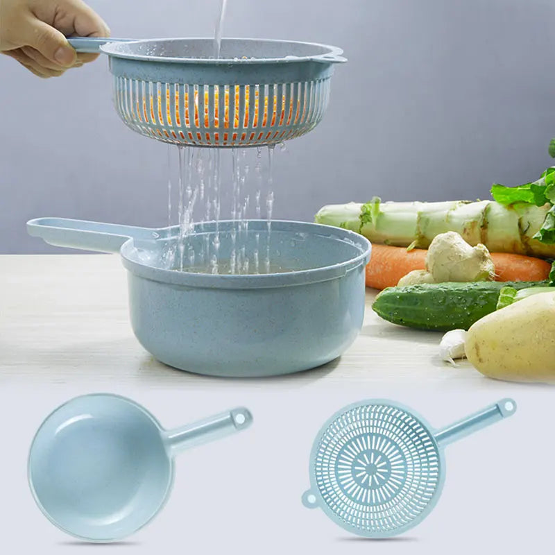 Râpe Légumes 5-en-1 Acier Inox — Tranche, Râpe, Coupe, Épluche, Hache