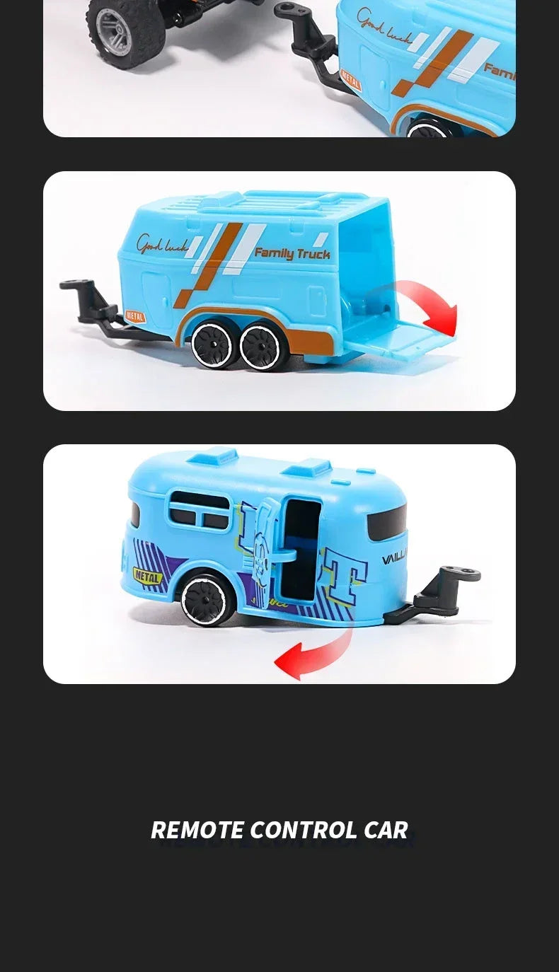 RC Monster Truck Tout-Terrain 1/64 — Mini Voiture d'Escalade Modèle Alliage 2.4G, Télécommande, Véhicule Électrique