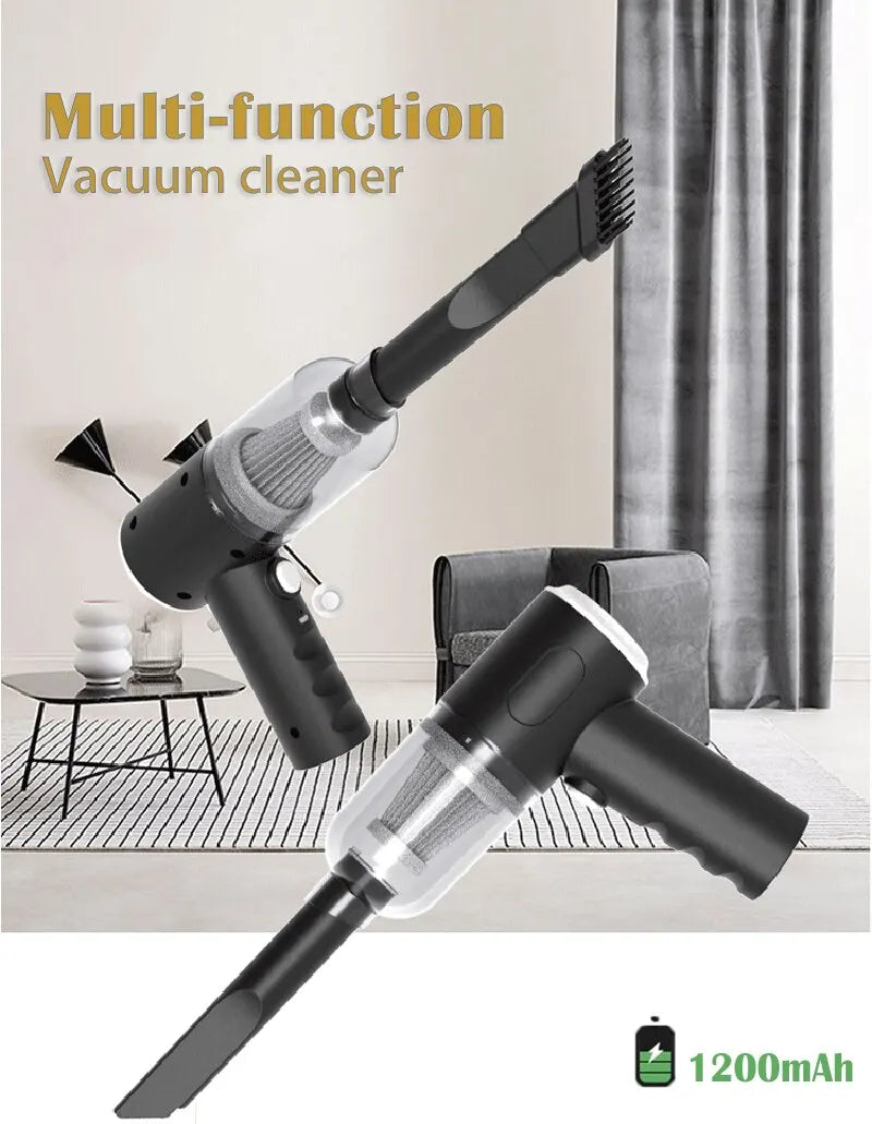 Aspirateur Voiture Sans Fil 9000Pa — Humide et Sec, Rechargeable USB, Mini Portable