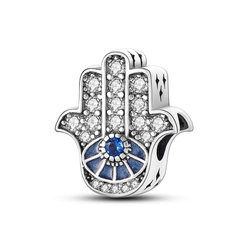 Breloques Argent Sterling 925 — Pendentifs Perles Cristal Artisanal pour Bracelet Charme