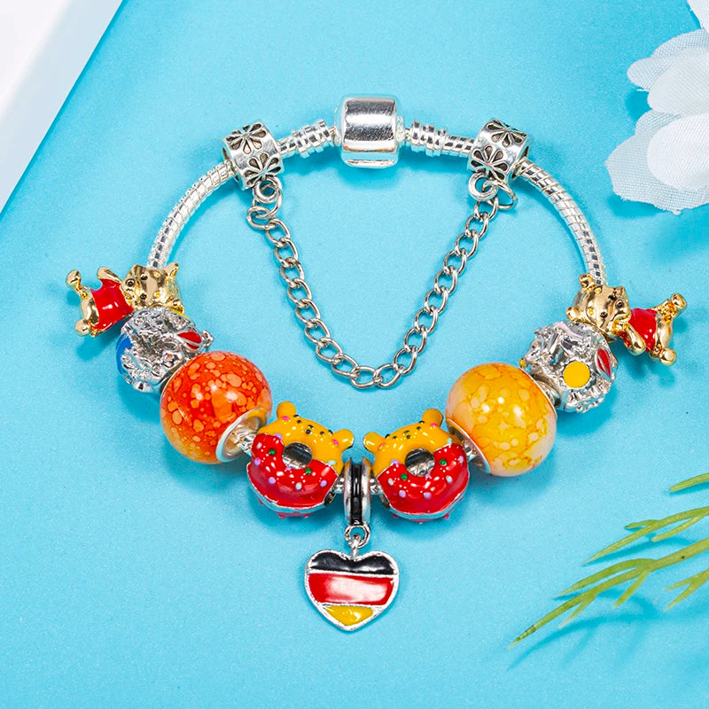 Bracelet Animaux Romantique — Breloques Perles Cristal, Style Unique, Cadeau Parfait