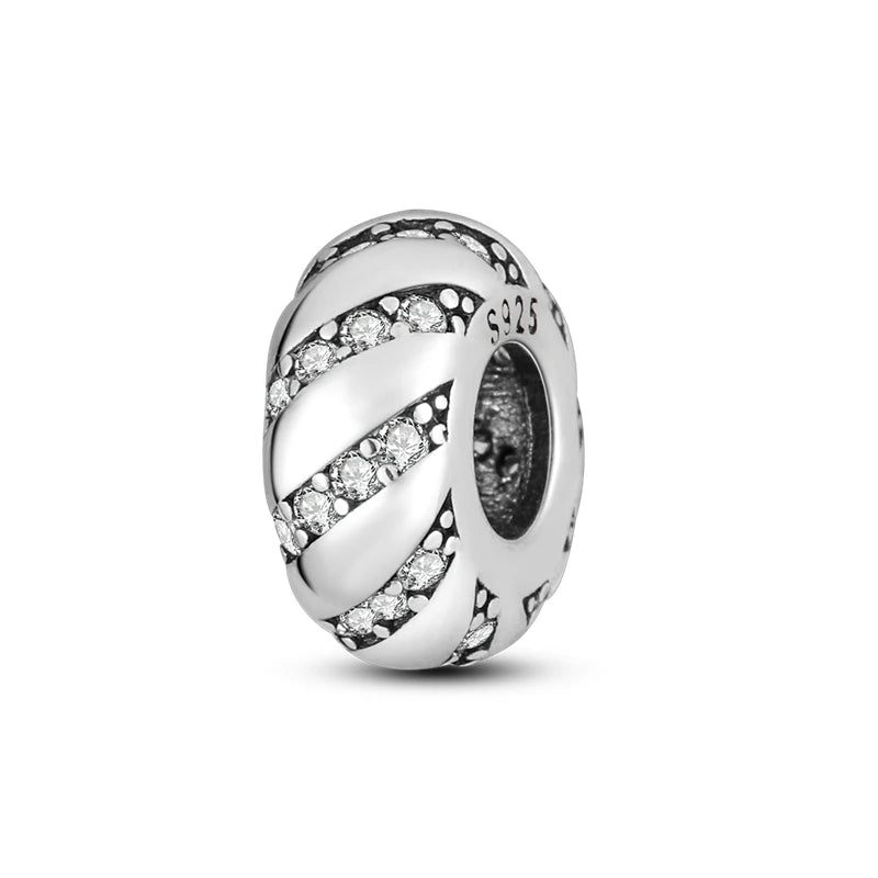 Breloques Argent Sterling 925 — Pendentifs Perles Cristal Artisanal pour Bracelet Charme