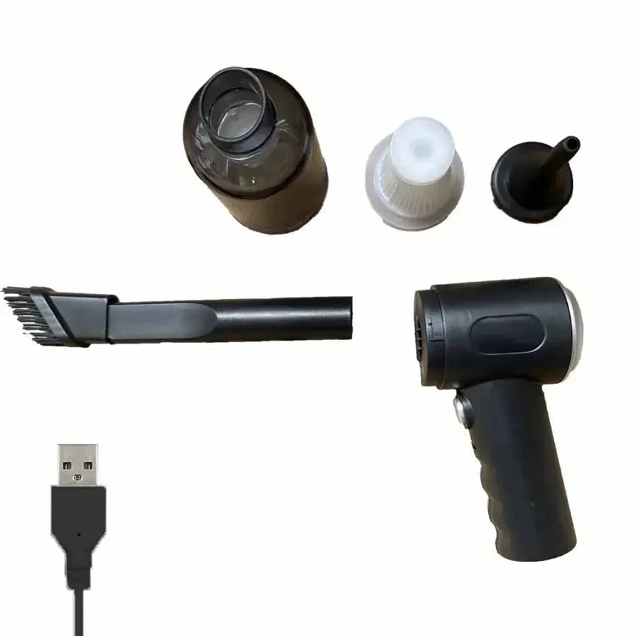 Aspirateur Voiture Sans Fil 9000Pa — Humide et Sec, Rechargeable USB, Mini Portable