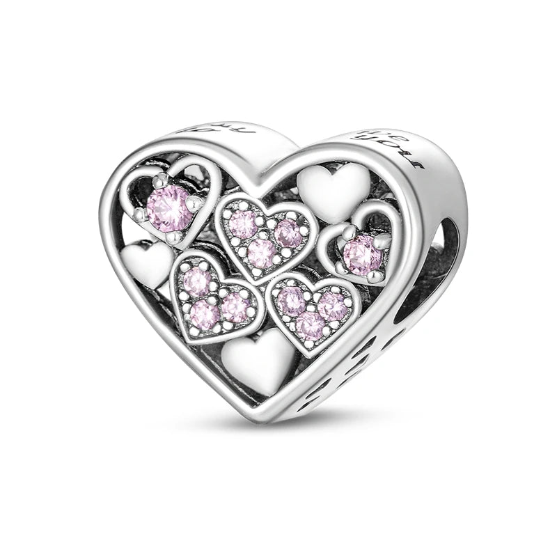 Breloques Argent Sterling 925 — Pendentifs Perles Cristal Artisanal pour Bracelet Charme