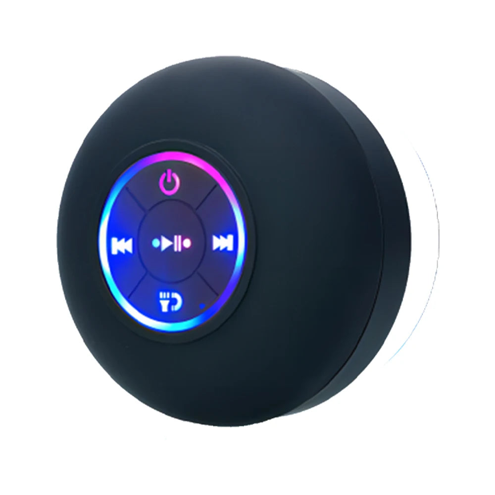 Enceinte Bluetooth LED Étanche IPX4 — Son 360° Immersif, Ventouse Ultra-Résistante pour Douche, Piscine & Extérieur