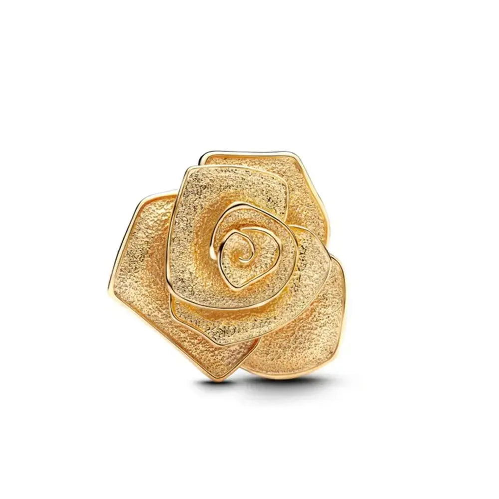 Nœud Argent & Or 925 — Pendentif Vélo en Perles de Rose, Bracelet Artisanal Romantique