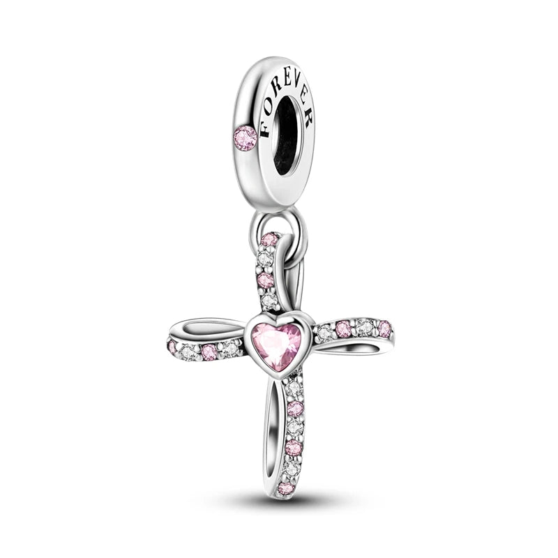 Breloques Argent Sterling 925 — Pendentifs Perles Cristal Artisanal pour Bracelet Charme