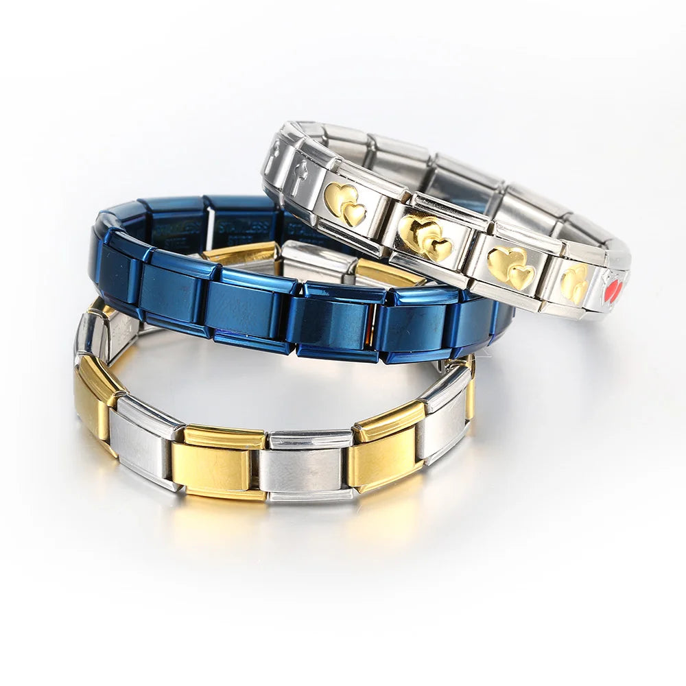 Bracelet Charme Poumons Acier Inox — Style DIY, 9mm, Mode 2025, Personnalisable