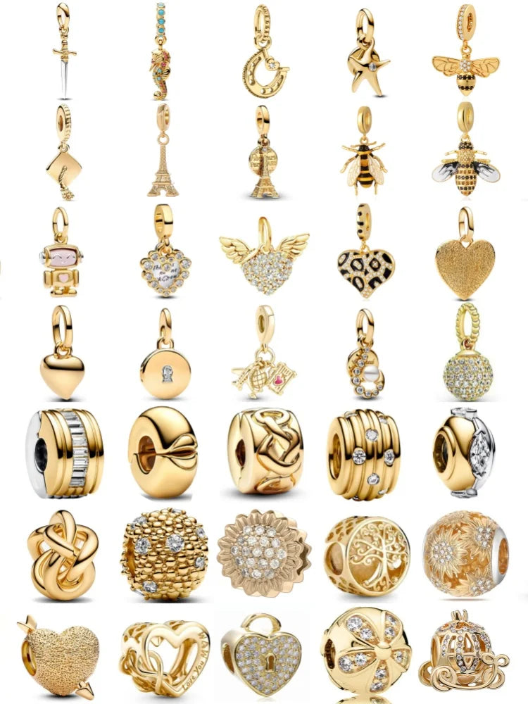 Nœud Argent & Or 925 — Pendentif Vélo en Perles de Rose, Bracelet Artisanal Romantique