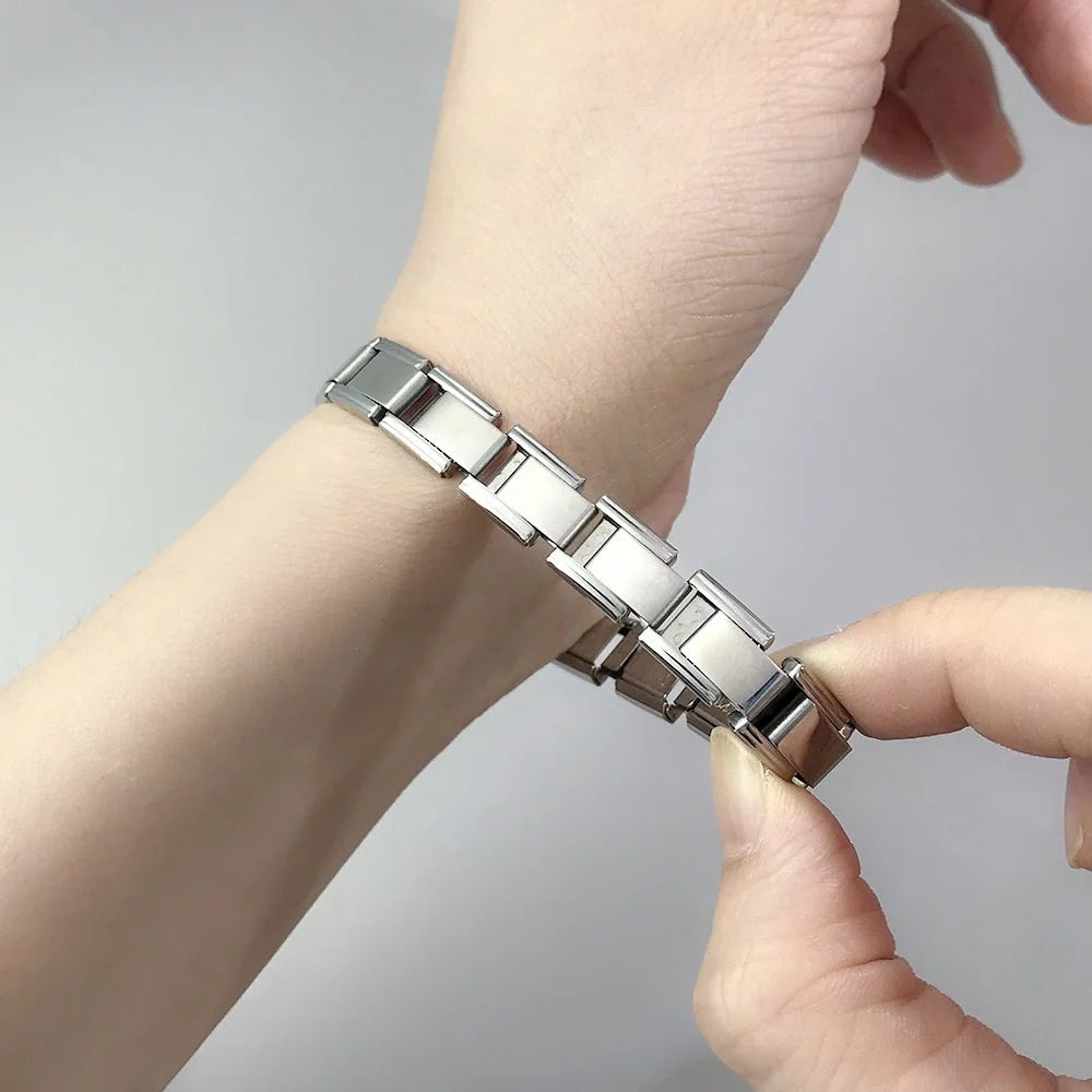 Bracelet Charme Poumons Acier Inox — Style DIY, 9mm, Mode 2025, Personnalisable