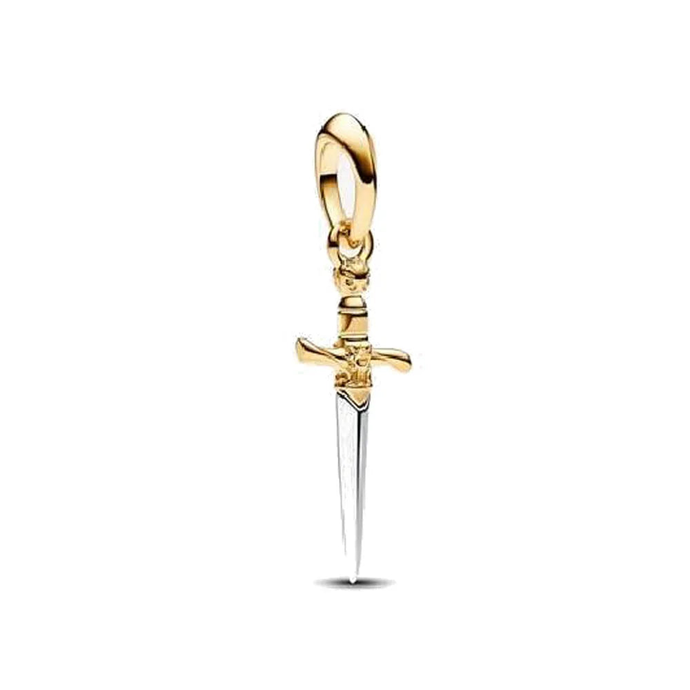 Nœud Argent & Or 925 — Pendentif Vélo en Perles de Rose, Bracelet Artisanal Romantique