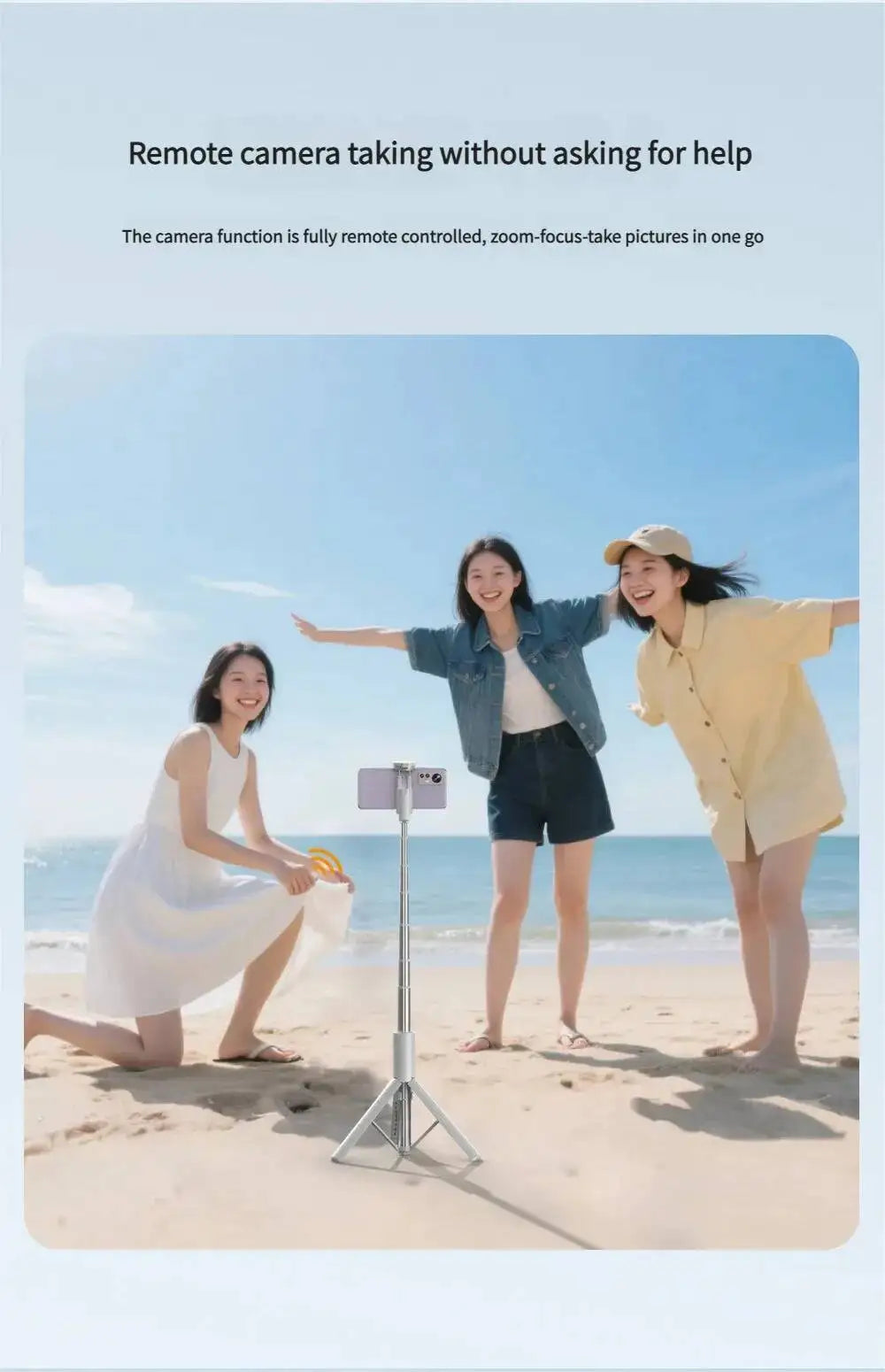 Déclencheur Bluetooth Selfie — Télécommande Photo Sans Fil, Compatible TikTok