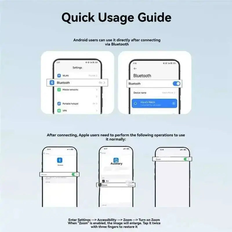 Déclencheur Bluetooth Selfie — Télécommande Photo Sans Fil, Compatible TikTok