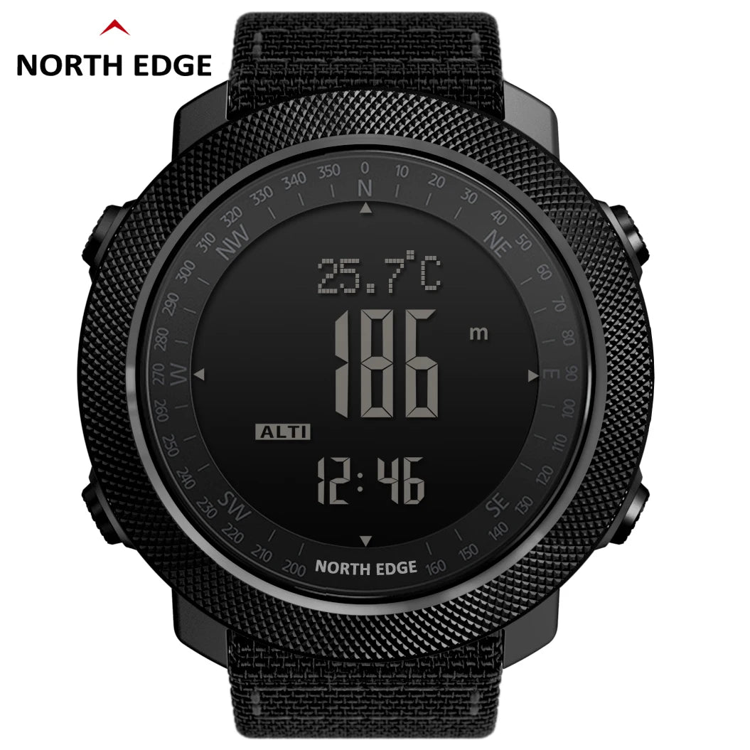 Montre Sport NORTH EDGE — Altimètre, Boussole, Étanche 50m, Multi-Sports
