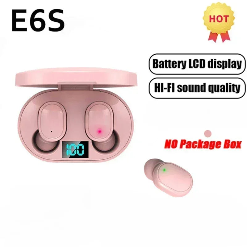 Ecouteurs Bluetooth True Wireless E6S — Reduction de Bruit, Double Appairage, Autonomie 24h